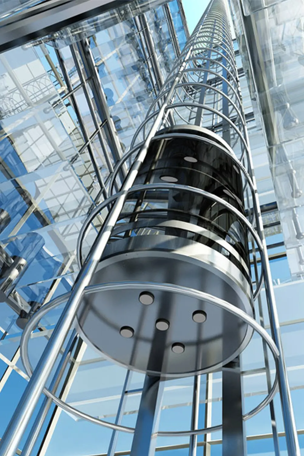 Ein moderner Aufzug von DS Elevators