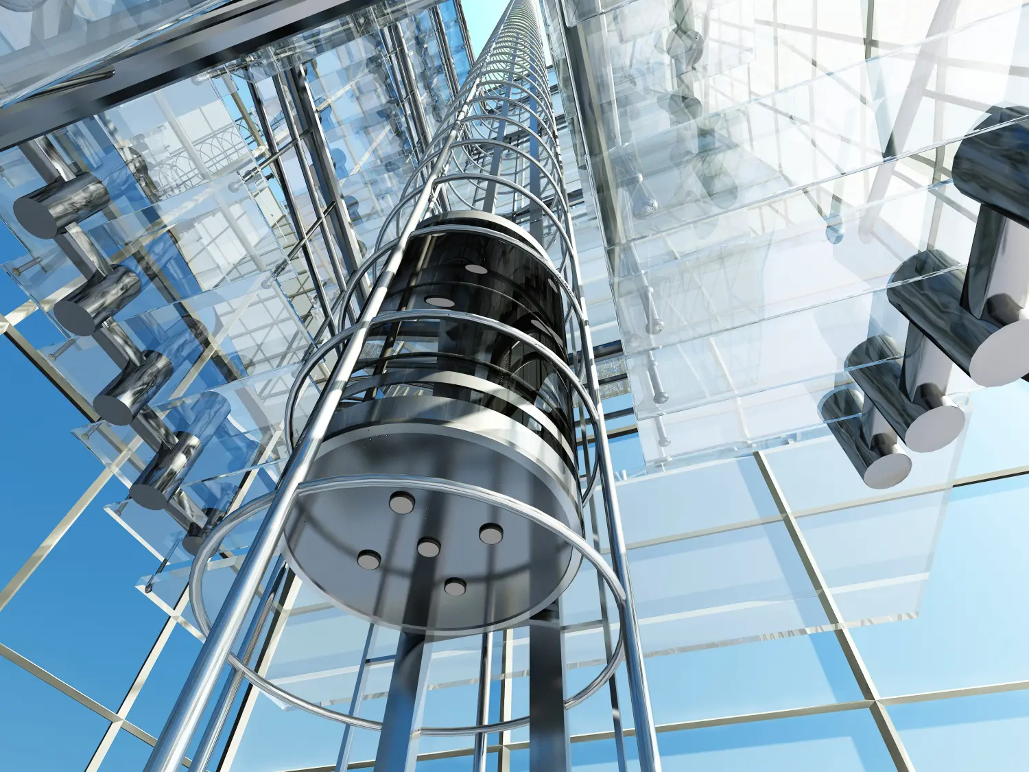 Ein moderner Aufzug von DS Elevators