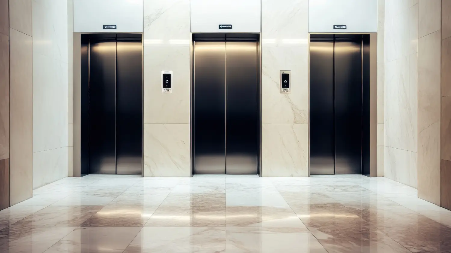 Moderne Aufzugstüren für Büro- oder Hotelflure